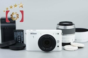 【中古】Nikon ニコン 1 J1 ホワイト + 1 NIKKOR 10mm f/2.8 + 1 NIKKOR 30-110mm f/3.8-5.6 VR シャッター回数僅少