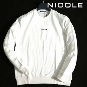 新品1円～★ニコル セレクション NICOLE selection メンズ 長袖 綿 コットン クルーネック トレーナー 48 L スウェット 白 ◆1606◆