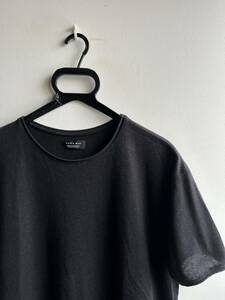 【美品】ZARA MAN カットソー 半袖 Tシャツ メンズ M ブラック 黒 ポルトガル製 ザラ マン
