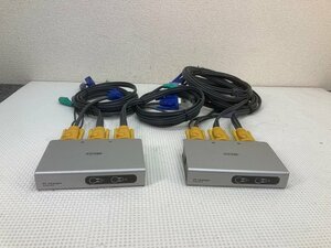 2139-O★corega PS/2対応 小型パソコン自動切替器(2台用)★CG-PC2KVMV2★ACアダプタ欠品★中古現状渡し2台セット★