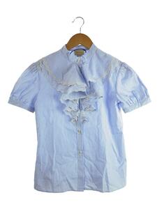 GUCCI◆Cotton shirt/半袖シャツ/150cm/コットン/ブルー/ストライプ