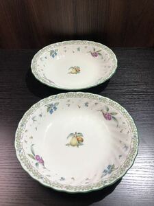 即決V467 MALDONA HOYA CHINA CORP皿二個セット☆ サイズ21.4×24㎝ 大皿 皿 食器 ブランド 食卓 発送 ヤマト運輸 60サイズ 札幌発☆