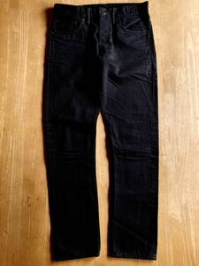 RRL BLACK ON BLACK スリムナロージーンズ 28/30 ブラックデニム ラルフローレンビンテージ