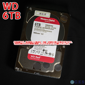【6T-C5】Western Digital WD Red 3.5インチHDD 6TB WD60EFRX【動作中古品/送料込み/Yahoo!フリマ購入可】