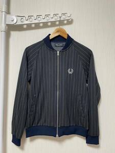 美品☆[FRED PERRY] 15AW 定価16,500 ストライプ ストレッチボンバージャケット XS メンズ F2433 フレッドペリー