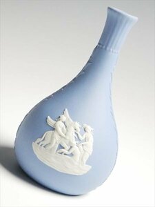 k513 ウェッジウッド ジャスパー ペールブルー ベース 花瓶 花入 飾壷