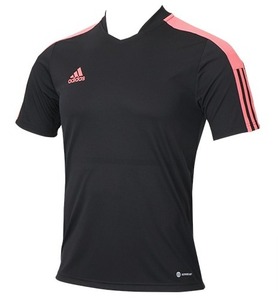 adidas アディダス トレーニング シャツ Tシャツ ポリエステル TIRO ESS (Ｌサイズ)黒オレンジ★格安SALE!!