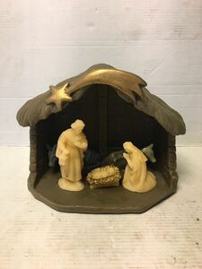 6400321041　キリストの降誕　人形セット　キリスト教　インテリア　部屋　飾り 　馬　家　小屋　置物