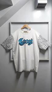 00’s COOGI ロゴ 刺繍 スリーブ プリント Tシャツ ホワイト 2XL 半袖 クージー 2000年代