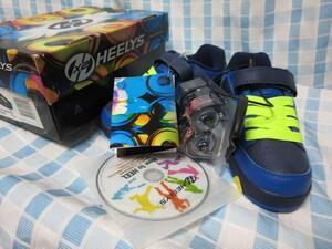 HEELYSヒーリーズ ローラーシューズ THUNDER X2 18.0cm ネイビー/ロイヤル/ネオンイエロー 2輪