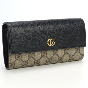 中古良品グッチGUCCI GGマーモント レザー コンチネンタルウォレット GGスプリーム 長財布 456116 17WAG 1283 ランク：A us-2