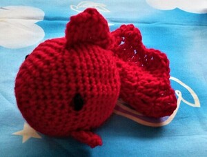 AM雑貨■きんぎょ 金魚 ふつう レッドのみ 赤 編みぐるみ かわいい おくりもの 手工芸 ハンドメイド