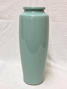 13934/平安陽山 青磁 花瓶 花器 花入 フラワーベース 骨董 陶器 華道具
