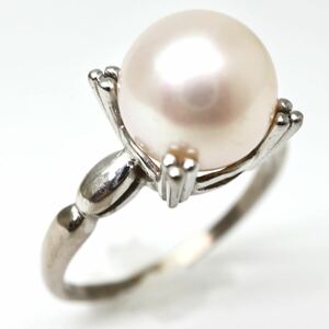 9.0mm珠!!MIKIMOTO(ミキモト)◆K18 アコヤ本真珠リング◆A 約3.6g 約12号 パール pearl ring指輪 jewelry EA8/EA9