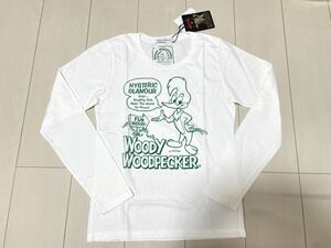 新品 タグ付き HYSTERIC GLAMOUR ヒステリックグラマー WOOD PECKER ウッドペッカー ロングTシャツ ロンＴ　NO25890