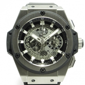 HUBLOT(ウブロ) 腕時計 キングパワー ウニコ HU701.NX.0170.RX メンズ ラバーベルト/裏スケ/チタン/スケルトン文字盤 シルバー×黒