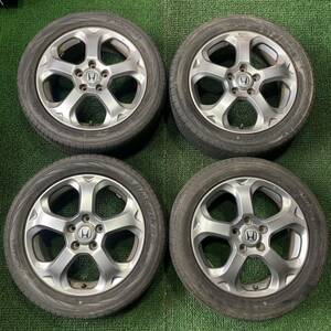 AE290-401 バリ山 ヨコハマ BluEarth RV02 夏タイヤ 205/55R17 ホンダ純正 17x6J +55 PCD114.3 5穴 ストリーム ステップワゴン等