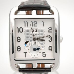 エルメス　ケープコッド GMT　ナイト＆デイ　CD6.910 038713WW　レザーベルト　スクエア　オートマチック　腕時計　HERMES ◆3109/宮竹店