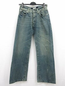 美品 【エンポリオアルマーニ EMPORIO ARMANI】J28 ペイント加工 ワイドデニム ジーンズ(メンズ) size34 インディゴブルー 伊製■28MPA0504