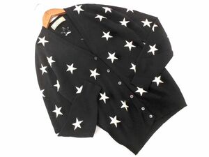 SHIPS by Glenmac シップス バイ グレンマック カシミヤ100% 星柄 カーディガン size38/黒 ◇■ ☆ ebb3 レディース