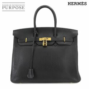 エルメス HERMES バーキン35 ハンド バッグ フィヨルド ブラック □L刻印 ゴールド 金具 Birkin 35 90225529