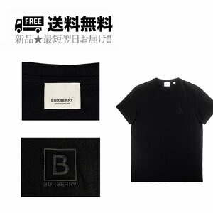 K390-M BURBERRY バーバリー Tシャツ クルーネック B ロゴ 刺繍 メンズ 出品 ★ ブラック