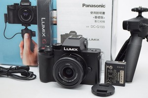 美品★Panasonic パナソニック LUMIX DC-G100※海外モデル(英語OR中国語) 標準ズームレンズキット(トライポッドグリップキット)★元箱付