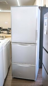 札幌東区発 SHARP シャープ 冷凍冷蔵庫 SJ-W351D-S シルバー 350L 2018年製 両開きドア 3ドア 凹み・傷有り