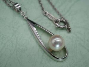 【1479】MIKIMOTO ミキモト 本真珠 パール SILVER シルバー ネックレス アクセサリー 長さ約40cm TIA