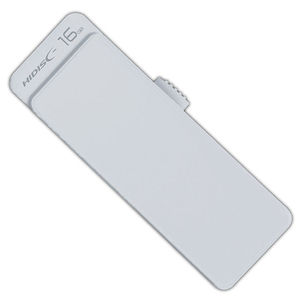 【5個セット】 HIDISC USB 2.0 フラッシュドライブ 16GB 白 スライド式 HDUF127S16G2X5