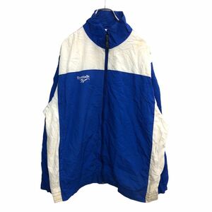 Reebok ジップアップジャケット Lサイズ リーボック スポーツ 白 青 古着卸 アメリカ仕入 t2207-3640