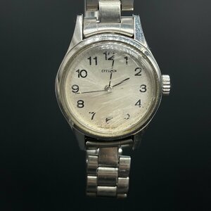 【80】☆１円～ 稼働品 CITIZEN シチズン シルバー系文字盤 65-2512 ヴィンテージ レディース腕時計 中古品 現状品