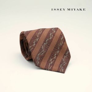 im product ISSEY MIYAKE アイムプロダクト ネクタイ 総柄 ストライプ柄 シルク100% ブラウン@JG28