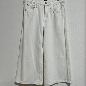 送料込！GAP ワイドロングキュロットパンツ　size 24 白　used 美品