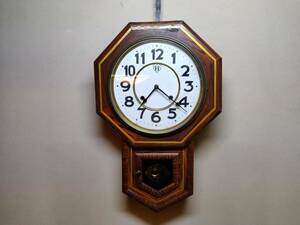 振り子時計 SEIKOSHA 電池式 壁掛け 柱時計 掛時計 アンティーク インテリア 骨董3