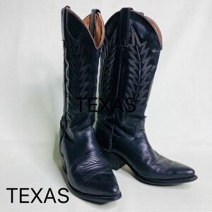 TEXAS ウエスタンブーツ USA製 レザー ブラック