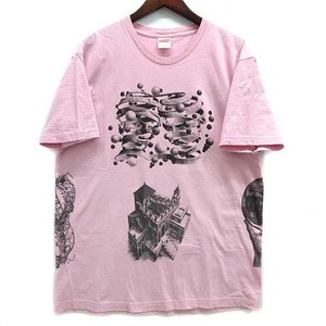 シュプリーム SUPREME エッシャー コラージュ Tシャツ M.C. Escher Collage Tee 17SS ピンク XL USA製 ☆AA★ メンズ