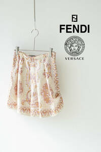 FENDACE FENDI × VERSACE フェンダーチェ フェンディ × ヴェルサーチェ ズッカ 総柄 シルクスカート size36 0421001