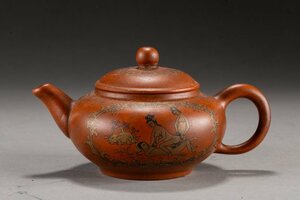 【華】某有名収集家買取品 時代物 紫砂 春宮図 茶壷 急須 在銘 古美術 骨董品YA230698253-PQ　