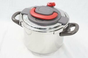 01▼【中古】T-fal/ティファール 圧力鍋 クリプソ アーチ パプリカレッド6.0L P4360732 調理器具 キッチン用品△1084N9