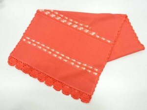 宗sou リボン刺繍変わり横段模様ショール【リサイクル】【着】