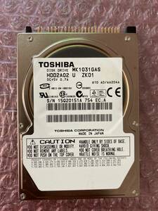使用時間 4時間 『正常判定』 TOSHIBA 東芝 MK1031GAS 2.5インチHDD 100GB IDE PATA ノート用HDD 　IDE ハードディスク