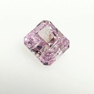 ０．３４５ct　ＦＡＮＣＹ　ＰＵＲＰＬＩＳＨ　ＰＩＮＫ　Ｉ２　ラディアント　ピンクダイヤモンドルース