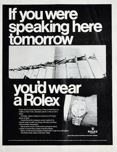 稀少・広告！1967年ロレックス 時計広告/Rolex Oyster Day-Date/Watch/国際連合/Y