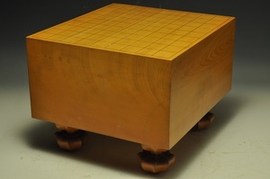 古い将棋盤　本榧　柾目　盤覆付