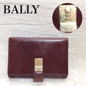 BALLY クラッチバッグ セカンドバッグ ビジネス レッド 赤茶 レザー バリー