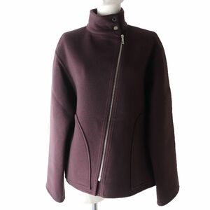 未使用品☆正規品 エルメス 21AW セリエボタン付 アシンメトリー カシミヤ100％ ZIP UP ジャケット ブラウン系 40 ハンガー・ガーメント付