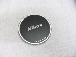 美品 純正 NIKON ニコン 72ｍｍ 72N Metal Lens Cap メタルキャップ 送料140円