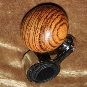 木製ハンドルスピンナー（ノブ材質：ゼブラウッド）（FSP-56.6D40.8H）