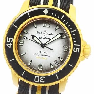 スウォッチ Swatch SO35P100 BLANCPAIN×Swatch バイオセラミック スクーバ フィフティ ファゾムス メンズ 極美品 箱・保付_809147